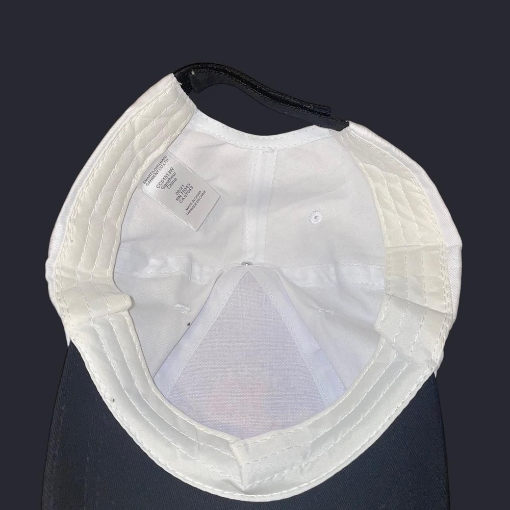 Saturn Project Graphic Baseball Cap, White/Black Two-Tone Y2K Space Hat - Picture 2 of 2